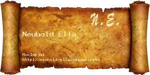 Neuhold Ella névjegykártya